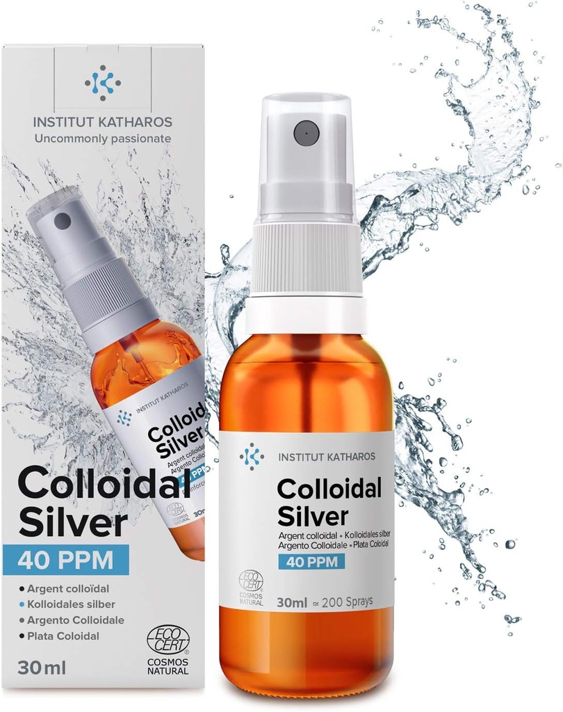 Kolloidinen Silver Pocket Spray 40 PPM 1/3 fl oz ● Ecocert Cosmos Natural ● Superior Concentration, Smaller Particles = Paremmat tulokset ● Sertifioitu 3 riippumaton laboratoriot