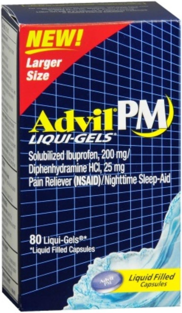 Advil PM Ibuprofeeni 200 mg Liqui-Gels 80 ea (pakkaus 9)