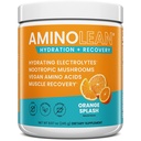 AminoLean Hydrating Electrolyte Powder and Recovery Drink with Sea Minerals, Nootrophic Mushrooms, and Vegan Amino Acids, BCAAs + EAAs Post Trenout Lihas Building, Orange Splash