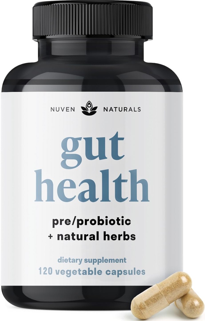 All-in-One Gut Health w/Probiootit, Prebiootit, Digestio-tuki Yrtit, ja Adaptogens - Vuotava Gut Repair Formula tukemaan Gut Lining, Apua Digestion, ja edistää hyviä bakteerit