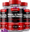 NutraRize (3 pakkaus) Primal Ultimate Gummies, Virallinen PrimalUltimate Performance Supplement, Avain Regain Luottamus, Premium Gummy, Virallinen Prime Ultimate Reviews (180 Gummies)