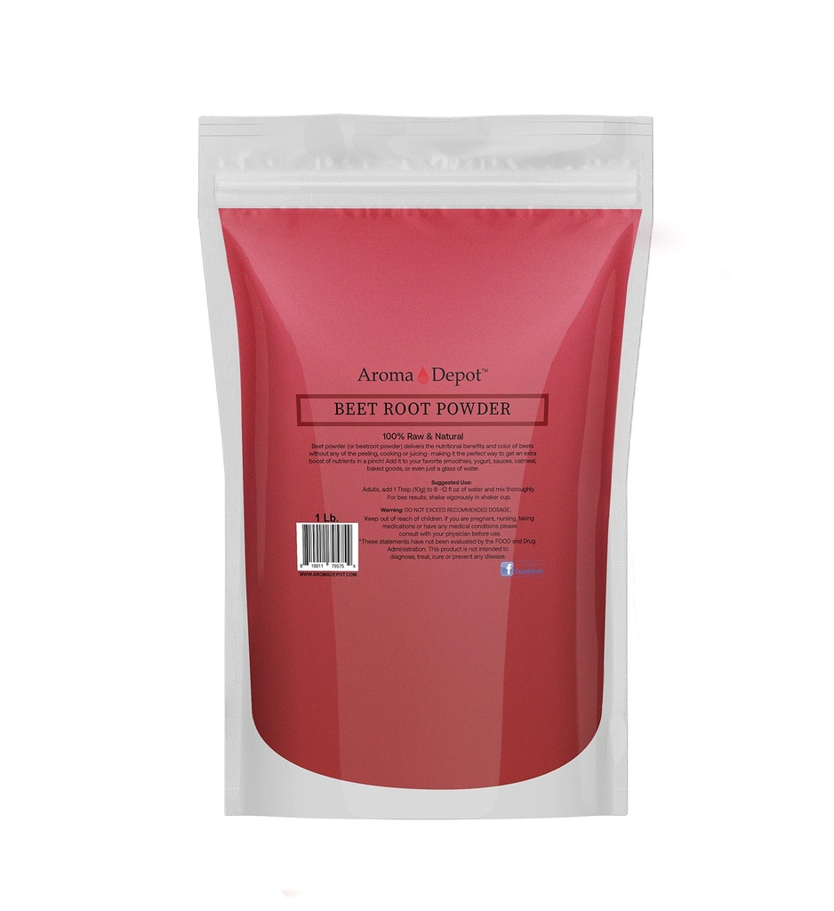 Root Powder 1 Lb. by Aroma Depot Raw & Non-GMO I Vegan & Gluteeniton I Typpioksidi Booster I Boost Stamina and Increases Energy Immuunijärjestelmä Booster I 100% Natural Natural