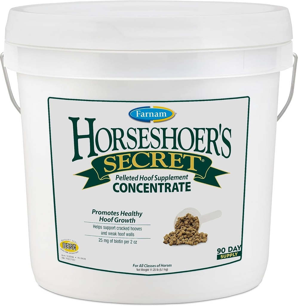 Farnam Horseshoer's Secret Pelleted Hoof Lisäravinteet Keskitetty, Taloudellinen kaava 25 mg. biotiini per 2 unssi tarjoilu, 11,25 lb, 90 päivän tarjonta