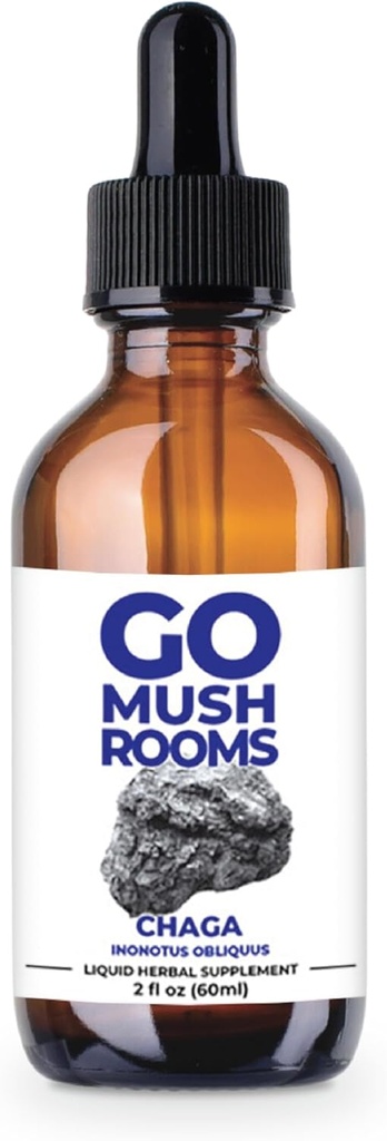 Chaga Mushroom Tincture Supplement - Nutrient Rich & Antioxidantti Tuki - 2 fl oz (60 Servings) *