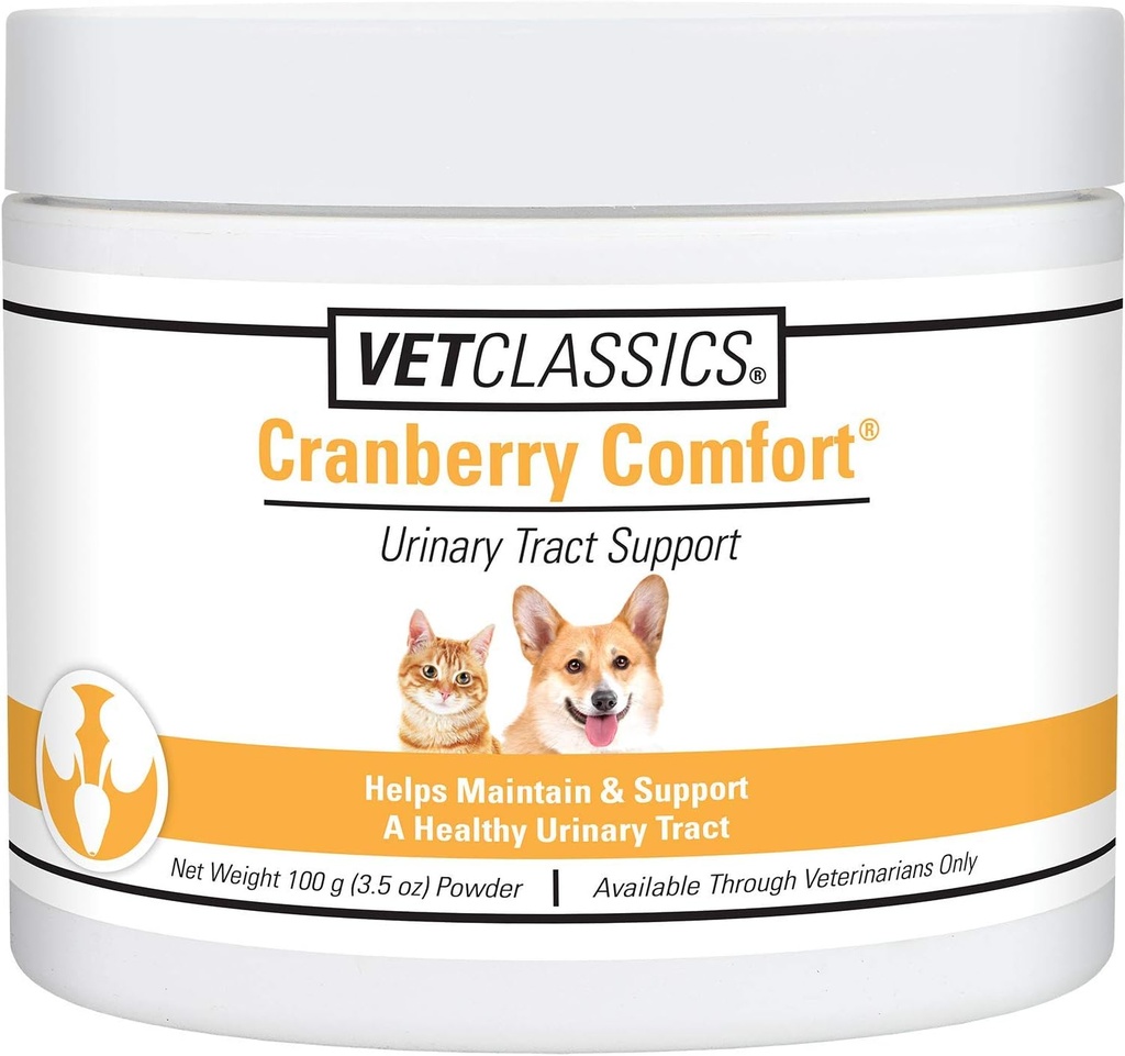 Vet Classics Cranberry Comfort Urinary Tract Pet Supplement för hundar, katter - Upprätthåller Hund Bladder Hälsa, Cat Bladder Control - Pet Supplements for Incontinence - 3,5 Pulver