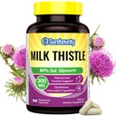 Milk Thistle, väkevä siemenuute, 80% silomariinia, maksan tuki Cleanse Detox, rasvamaksan lisäravinteet, ei-muuntogeenisiä organismeja, ei gluteenia ja soijaa, 90 kasviskapselit, 3 kuukauden tarjonta