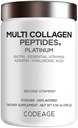 Koodaus Multi Collagen for Women & Men Biotiini 10000mcg Keratiini, Proteiinijauhe C-vitamiini B6 D3, Hyaluronihappo, Niasiini - Hydrolysoitu Collagen Coffee Creamer 5 tyypit - makuamaton - ei-GMO - 11,50