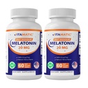 Vitamatic 2-Pack High Potency Melatoniini 20 mg ... 60 Nopeasti liuottavat tabletit Yhteensä Nopeasti toimiva unituki.