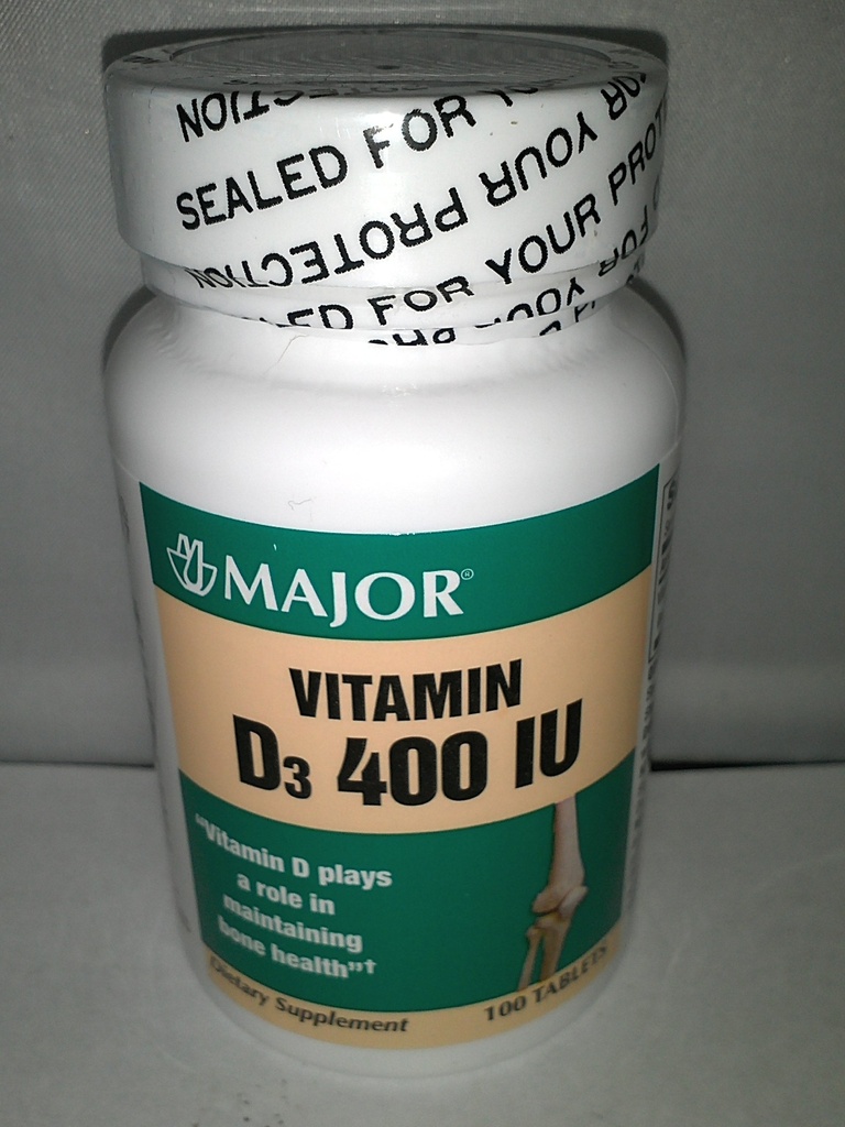 Major Geneerinen D3 400 IU ravintolisä Bone Health 100 tablettia