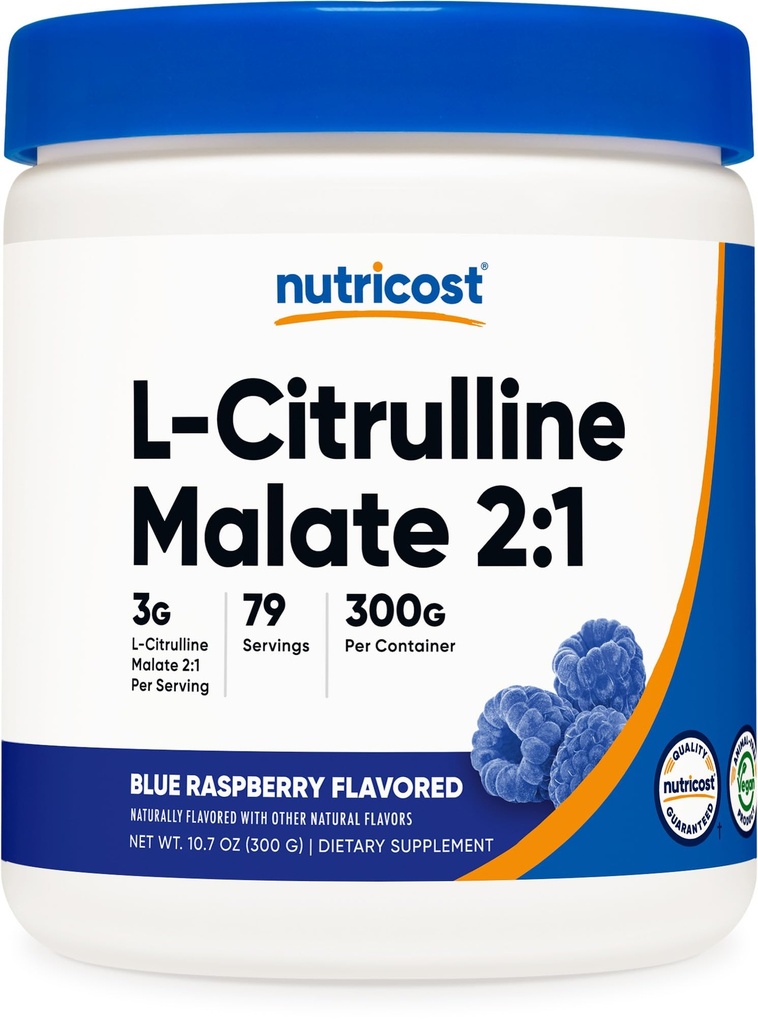 Nutricost L-Citrullline malaatti 2:1 (300 grammaa) (sininen vadelma)