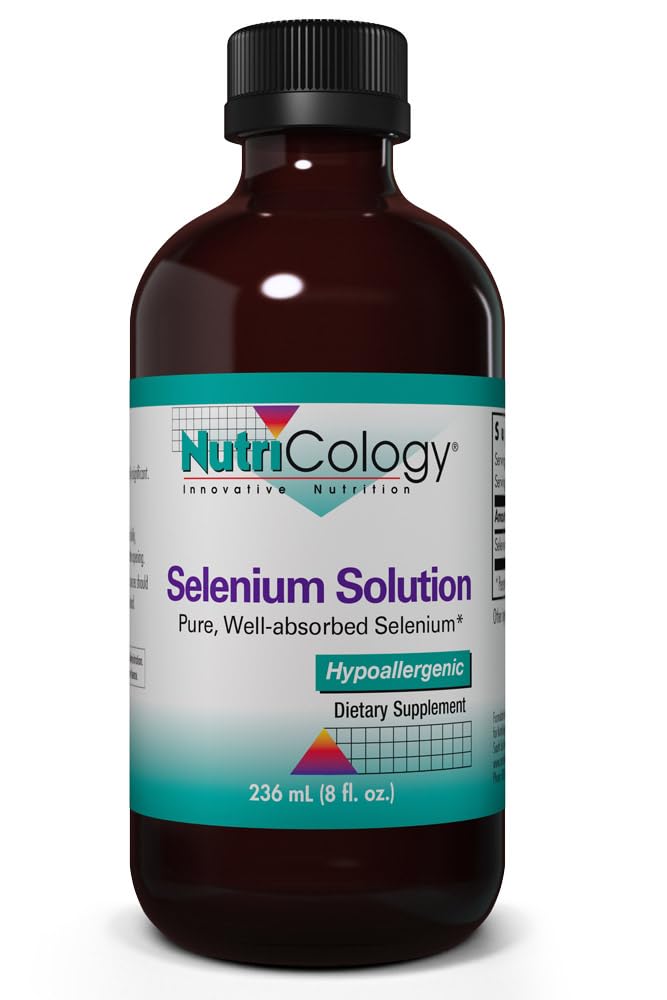 Nutricology Selenium Solution - Hyvin absorbed Selenium Liquid, puhdas natriumseleniitti, kilpirauhasen tuki, antioksidantteja, 100 mikrog täydentää, hypoallergenic - 8 Fl Oz