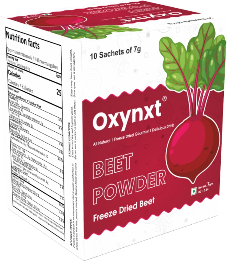 Freeze-Dried Beet Powder Sachets ... 10 Single-Serve Packia (70g) ...