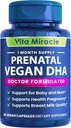 Prenataalinen DHA täydentää - Vegan 800mg DHA DPA Plant Based Omega 3 - Paras Optimal äiti ja vauvan terveys - tukee vauvan aivot ja silmien kehitystä Prenatal naisten ei kalaöljy