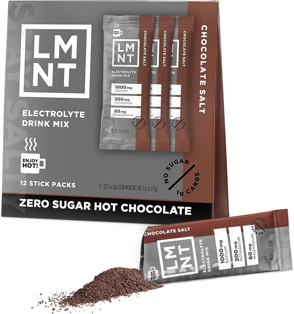 LMNT Zero Sugar Hot Chocolate tai Coffee Mixer - Suklaa Salt