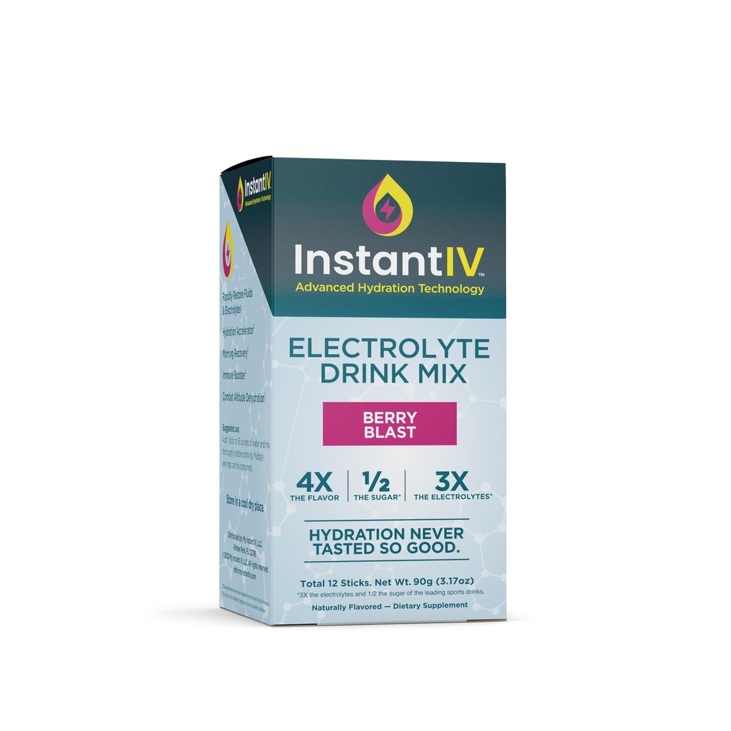 Elektrolyytit Powder - 3X Elektrolyytit, 1/2 sokeria C-vitamiinilla, B3, B6, Elektrolyytit Powder Packetit nesteytys-, Recovery & Immuniteetti-, Vegaani- ja gluteeniton - 12 pakkausta