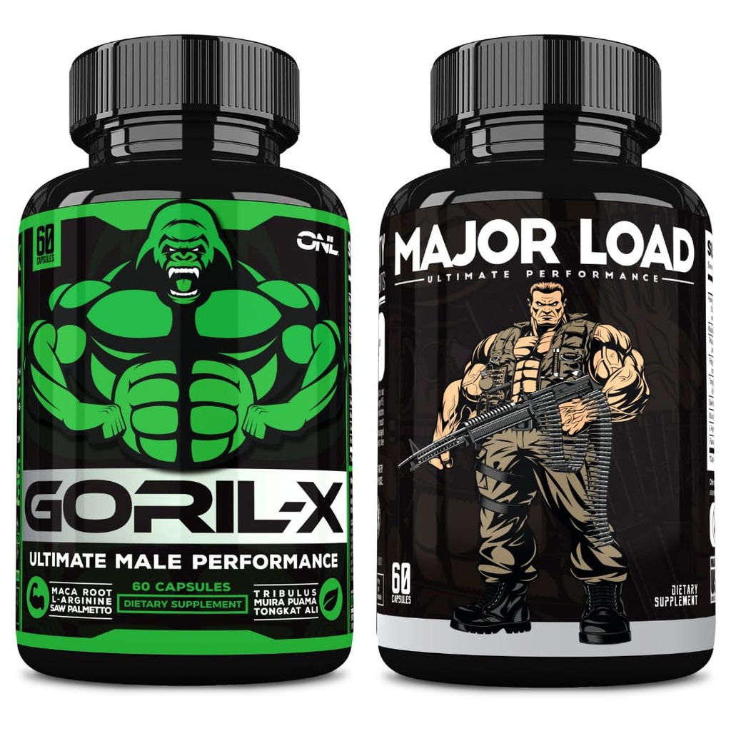 ONL Ultimate Miesten Testosteroni Booster Bundle - GORIL-X & Major Load Lisäravinteet ...