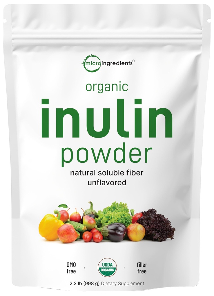 Mikro-aineet Organic Inulin FOS kuitu jauhe, 2,2 lb 
