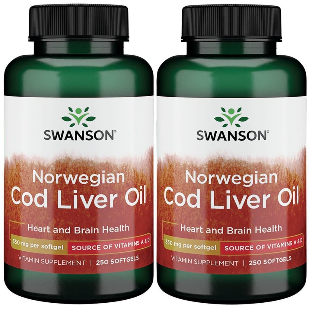 Swanson Cod Maksaöljy 1250 Iu A/135 Iu D 250 Sgels (2 pakkaus)
