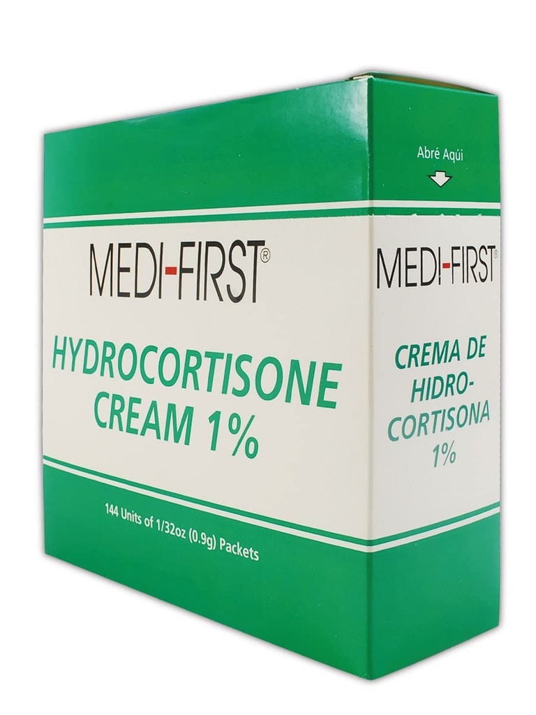 Medique MP211-35 Medi-First 1% Hydrocortisone Cream, 0,9 g, Standard, Grön / Vit (Pack av 144)