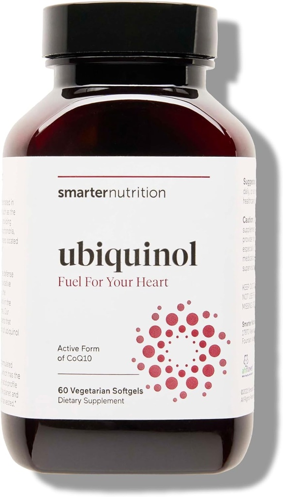 SMARTERNUTRITION Ubiquinol 100mg + Natural Plant-Based Complete Omega 3 6 9 - Kliinisesti tutkittu Ahiflower® Oil - Ultra-absorptio CoQ10 sydäntuki - ei-GMO - 60 Softgels[30-päivä tarjonta]