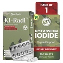 EarthNutri KI-RadiTM Kalium Iodide Tabletit 65 mg ... Korkea teho jodilisä kilpirauhasen tukeen, hätävalmius... Kaliumlisä Foil-Foil-läpipainopakkauksessa... 20 tablettia (1 pakkaus)