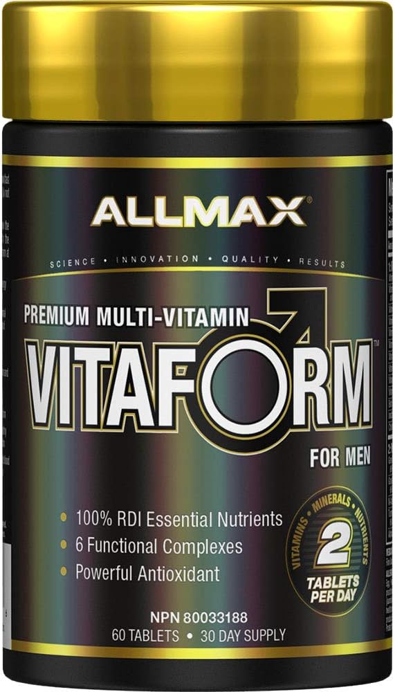 ALLMAX VITAFORM - 60 tabletter - Premium Multivitamin för män - Sex funktionella komplex + Vitamin C, D3 & Zink - 30 portioner