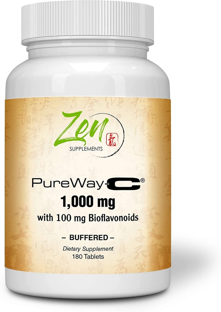 Puskuroitu C-vitamiini 1000 mg- Advanced C-vitamiini täydentää Rose HIPS, Bioflavonoid Complex & More - Immunosupport System & Antioxidantti Tuki - Ei-GMO - 180 Askorbiinihappo Powder Tabletit