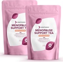 VoomVaya Tallenna 10% Menopause Support Tea 2-Pack Bundle - Natural Menopause Relief for Women w/Red Clover & Black Cohosh - Night Sweats & Hot Flass Relief - Persikka maku - 90 Teabags