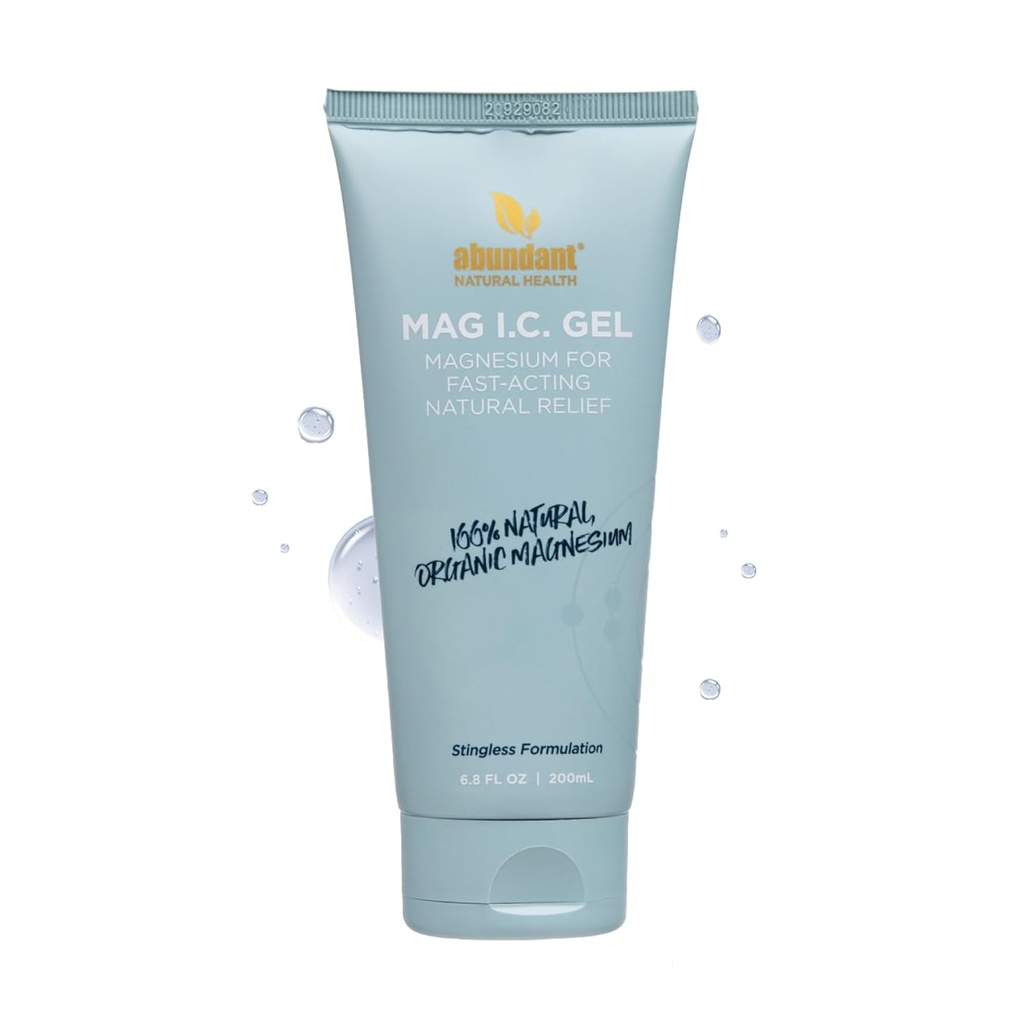 MAG I.C. Magnesiumgeeli, jossa on kurkkukantasoluja - nopea lihasten lievittäminen, rauhoittava, pistämätön, turvallinen herkkä iho, hajuton, 200ml