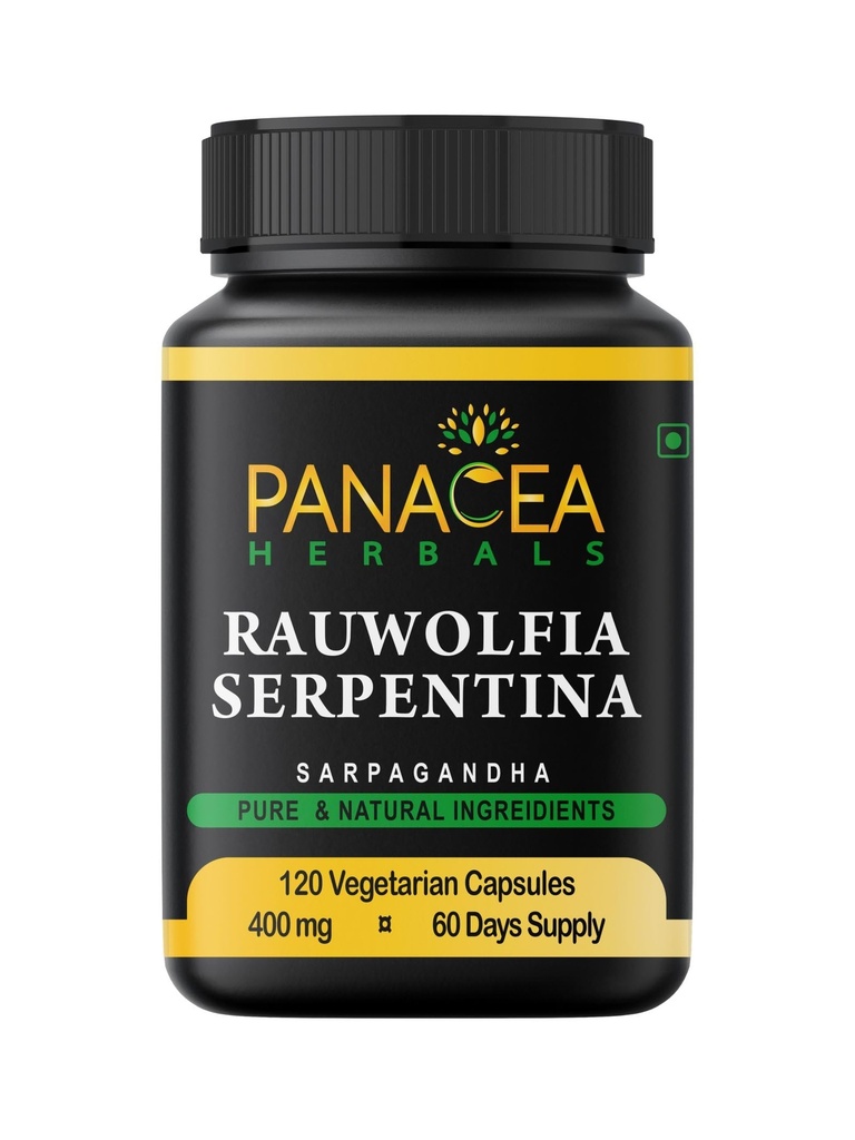 Herbals Rauwolfia Serpentina Kapselit (120 Count 400mg Veg Caps) Sarpagandha Vati, Intian Snakeroot Supplement
