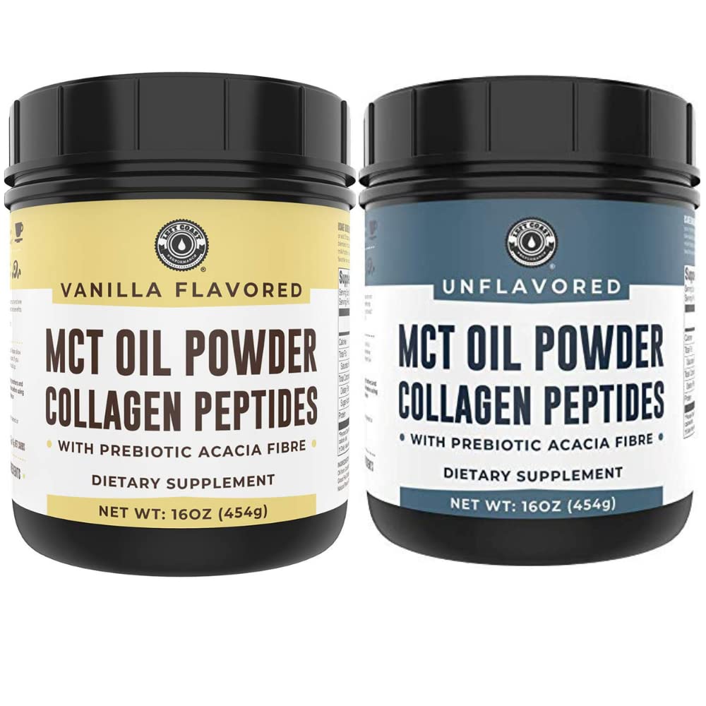 Vasen rannikko suorituskyky Keto Vanilla MCT Kollageenijauhe ja Keto makuamaton MCT Kollageenijauhe