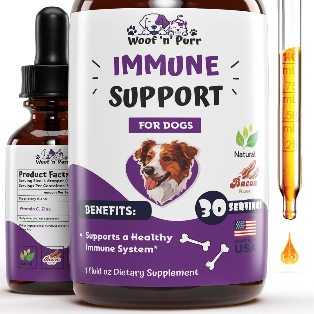 Immuunituki - Immuunituki koirille - Immuuni ja allergia täydentää - Dog Immuuni Booster - Immuuni Boost - Dog Immuunituki täydentää - Immuuni täydentää - 1 fl oz