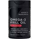 Sportforskning Krill Oil Supplement med EPA & DHA Omega 3, Phospholipids & Astaxanthin från Antarctic Krill - Högsta koncentrationen av Krill Oil för Män & Kvinnor - 1000mg, 30 Softgel kapslar