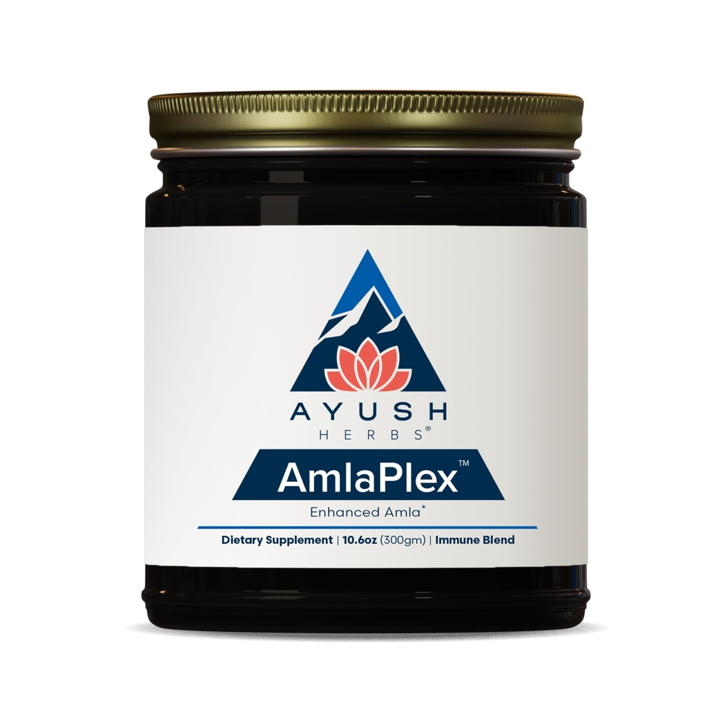 Ayush Herbs AmlaPlex - Amla Jam, Chyawanprash for Immunet Support & Dgestive Health, Chyavanprash, Intian hunaja Jam kanssa Amla, Ashwagandha - 10.6 oz Jar (1 kreivi)