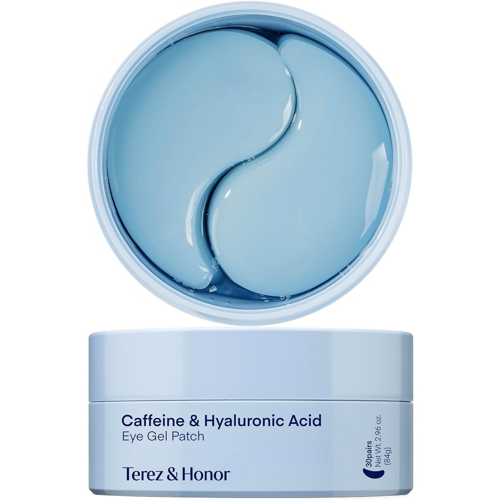 TerEZ & HONOR Under Eye Patchs for Dark Circles - 60 Korean Hydrogel Maskit Puffiness, Laukut kofeiini, hyaluronihappo, Niasinamidi - Silmän kirkkaus, nesteytys, ryppyjä ja jäähdytys