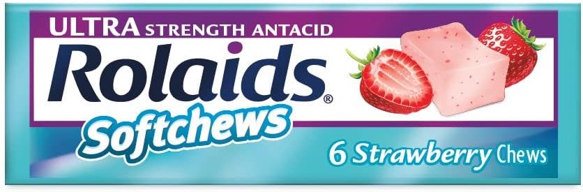 Rolaids Softchews Stick, Mansikka, 6 Luku (Pakki 12)