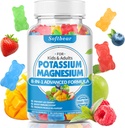 Softbear Potassium Gummies for Adults, High Absorption Potassium Magnesium Supplement med vitamin B6 CoQ10 för Leg Cramps & Muscle Health Sugar-Free Vegan Mixed Fruit Flavor 60 Gummies