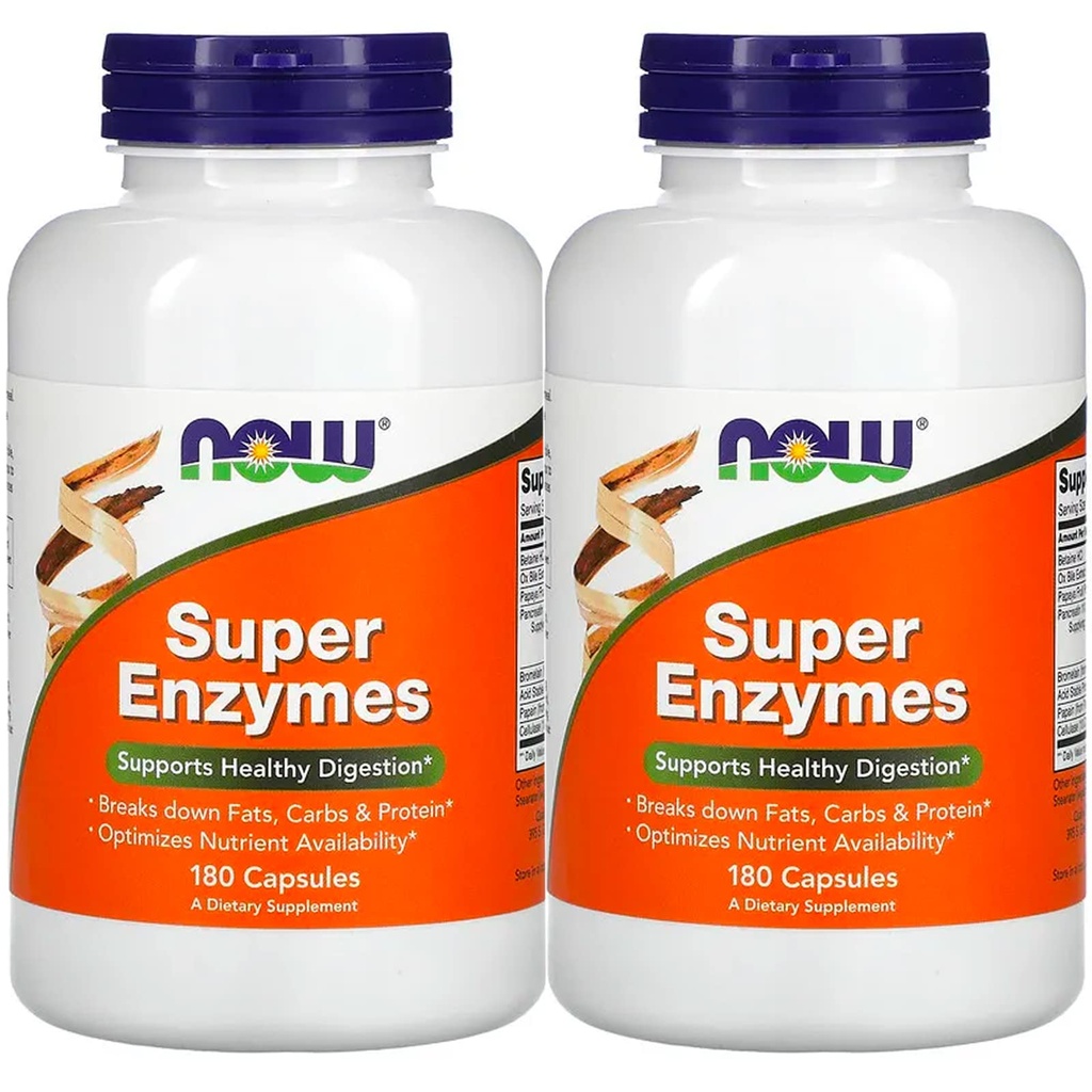 Nyt Foods Super Enzymes 180 kapselia, 2 pakkaus