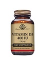 Solgar D3-vitamiini (kolekalsiferoli) 10 MCG (400 IU), 100 Softgels - auttaa pitämään luut ja hampaat - immuunijärjestelmän tuki - ei-GMO, Gluteeniton, Dairy Free - 100 tarjoilua