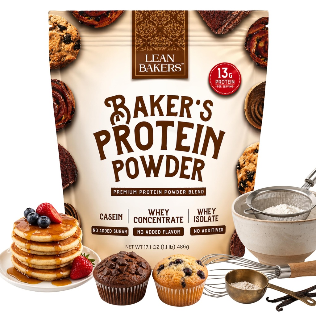 Baker's Protein Powder Pure Natural Protein Blend, Whey Isolate, Herakonsentraatti, Kaseiini, Gluteeniton, ei makeutusaineita, Mautonta, 17,1 oz, paistamiseen korkea proteiini Alhainen Calorie Snacks