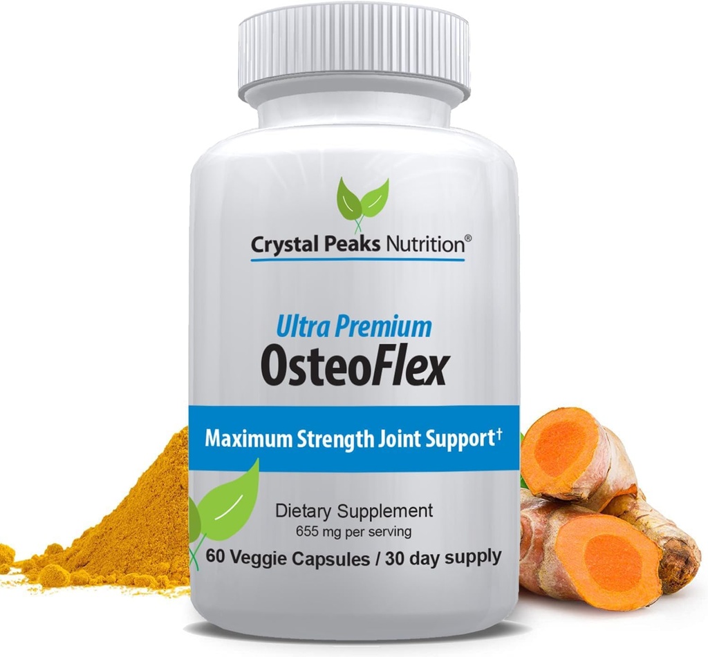 Organic Curcuminoids Osteoflex - Natural Turmeric & Bioperine for Optimal Imeytyminen ja suurin yhteinen tuki. 60 kapselia, 30 päivän toimitus
