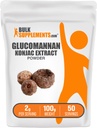 BulkSupplements.com Glucomannan Powder - alkaen Konjac Root Extract Powder, Glucomannan lisäravinteet - Gluteeniton, 2g per tarjoilu, 100g (3.5 oz) (Pakkaus 1)