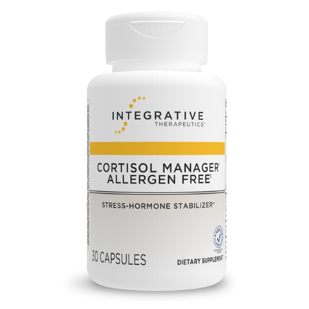 Integrative Therapeutics Cortisol Manager Allergen Free - Lisämunuaisten terveystuki täydentää terveen stressin vaste* - Vegan, ei- meijeri & Gluteenittomat - 30 kapselia (15 tarjoilua)