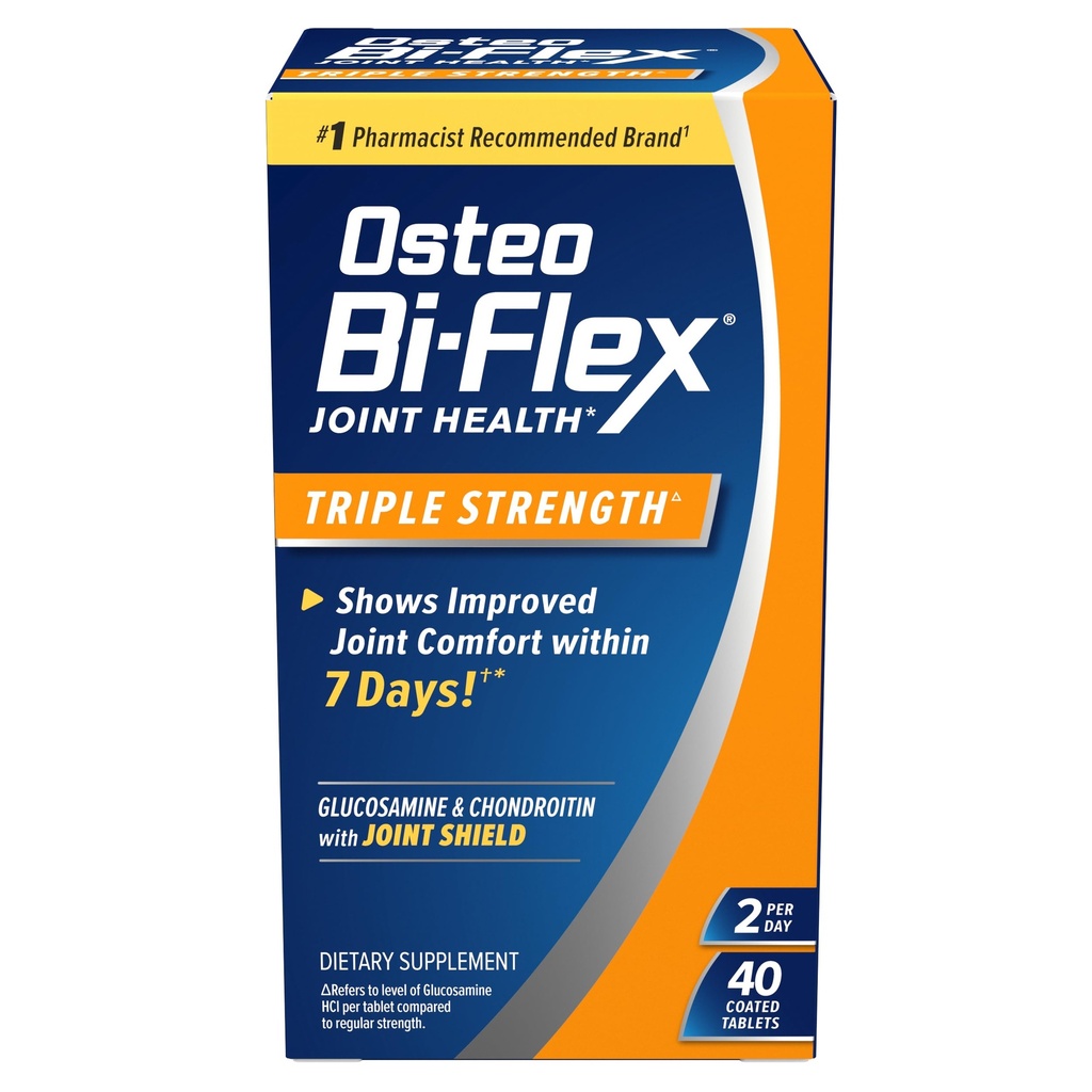 Osteo Bi-Flex Triple Strength(5), glukosamiinikondroitiini C-vitamiinin kanssa Joint Health Supplement, päällystetyt tabletit, 40