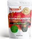 Luomu Ashwagandha juurijauhe uute Intiasta - Potent Adaptogen & Premium Feel Hyvä Veda vitamiini täydentää hiusten kasvua ja korkeutta - Vegaani ja gluteeniton - 8oz