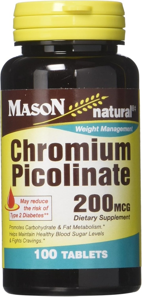 Mason Vitamins Chromium Picolinate tabletter, 60 greve
