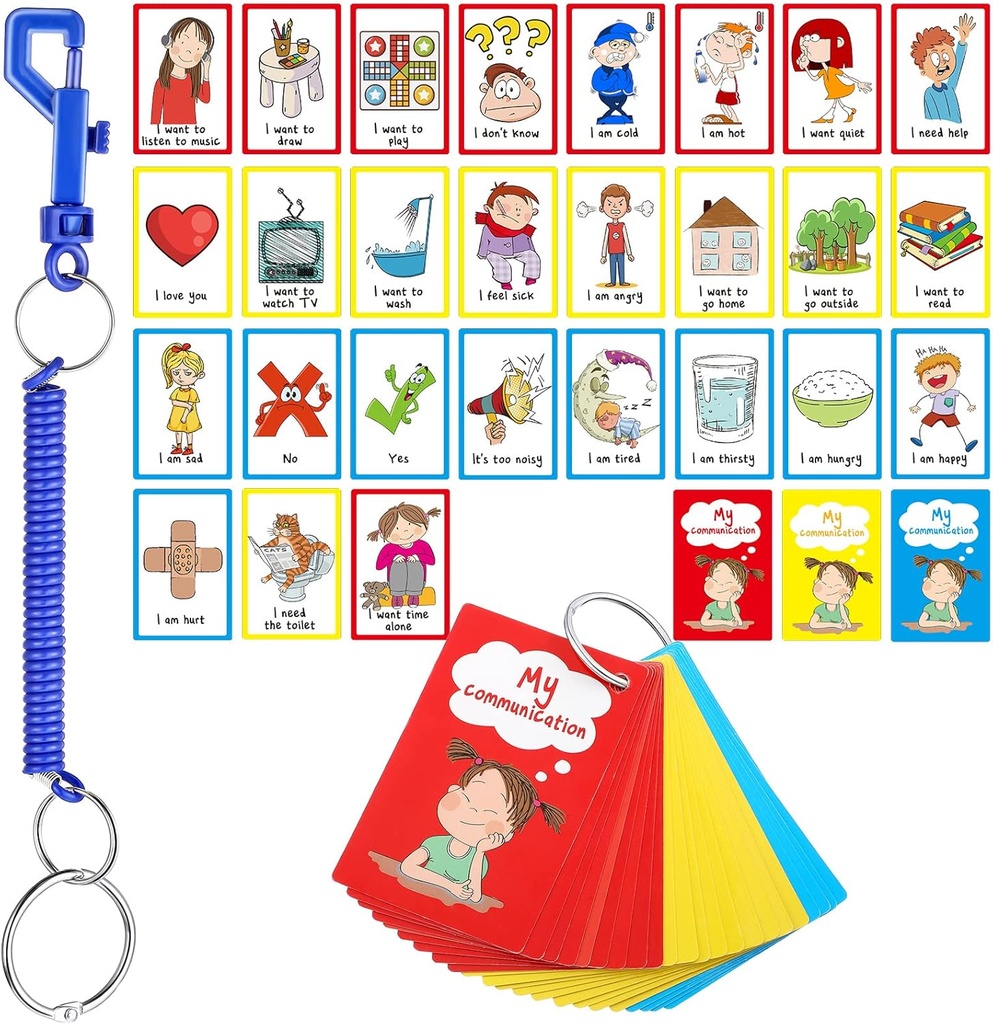 27 Autism Communication Cards Visual Aid Nonverbal Communication Board Puhe Viivästys Tunteet Tunteet Flash Cards Autism Erikoistarpeet Cue Cards Language Learning Lelut lapsille Aikuiset