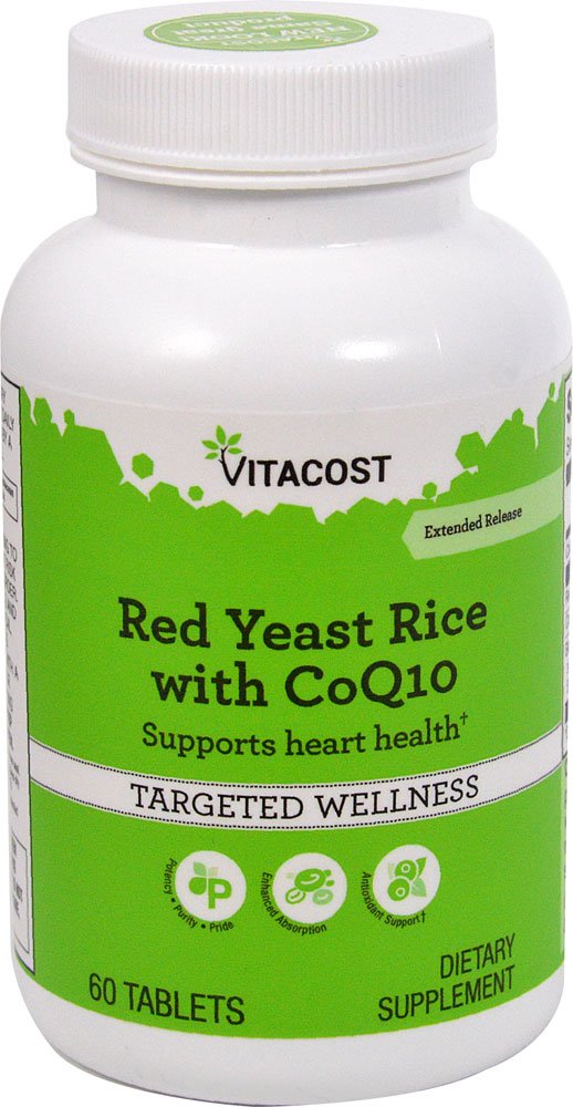Vitacost Red Yeast Rice 1200 mg CoQ10 - laajennettu julkaisu - 60 tablettia