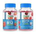 Elinkelpoinen sokeriton B12-vitamiini Lapset + Preciotic Fiber Kids, Gummies Bundle - Suuri kastike, vitamiinilisä, gluteeniton, GMO-vapaa, purukumi