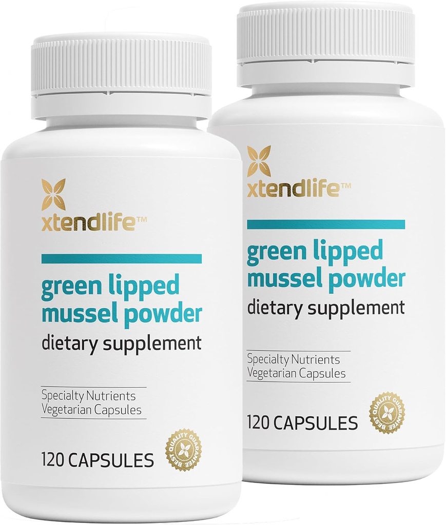 Xtendlife Green Lipped Mussel Powder - 2400 mg Supplement Omega-3 Rasvahapot Uudesta-Seelannista Yhteinen terveys, 120 kapselia (2 pakkaus)